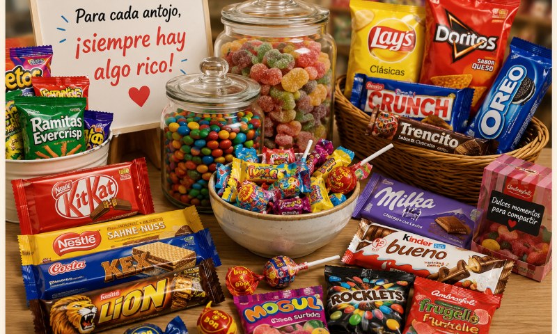 Dulces, chocolates y snacks
